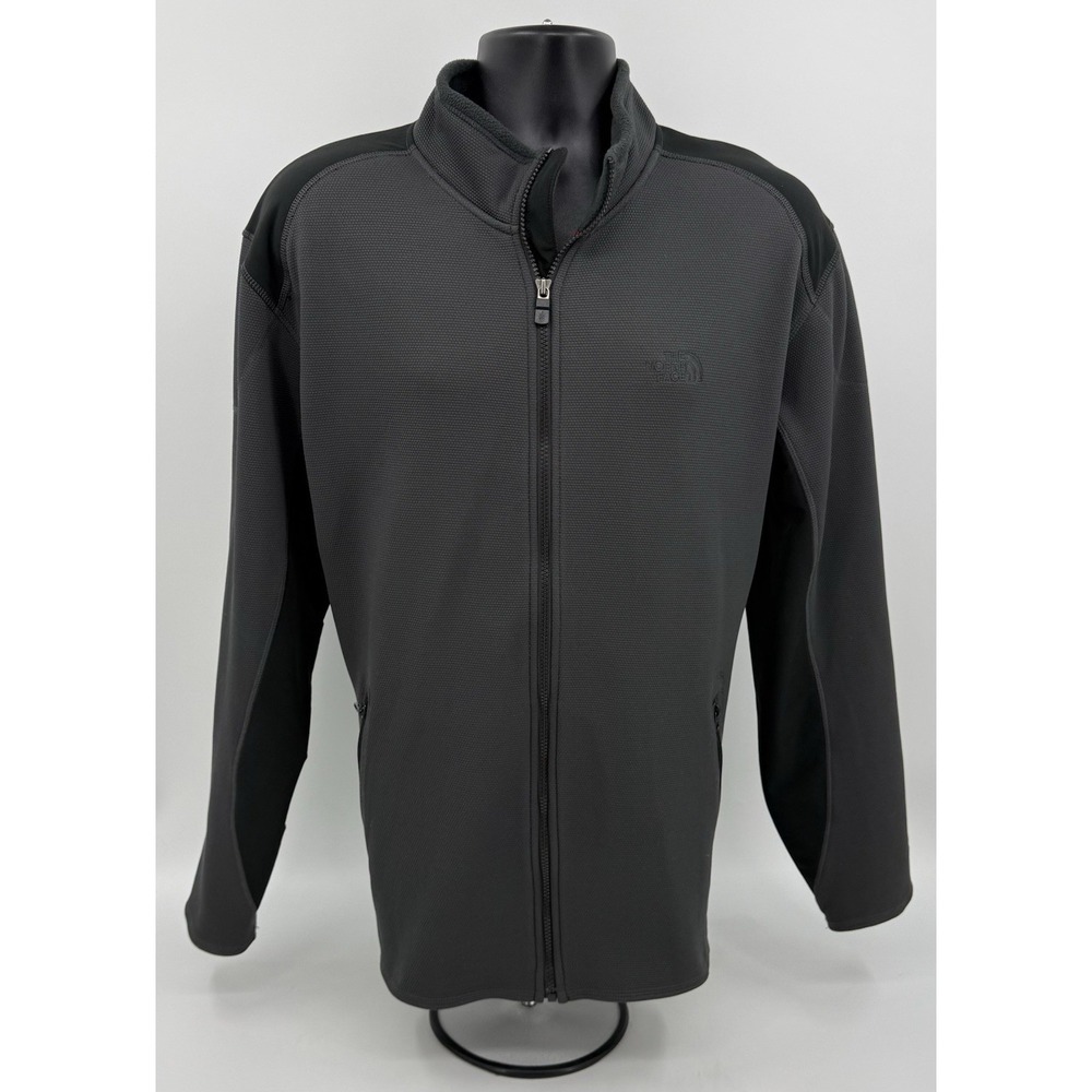 The North Face‎ TKA Stealth Full Zip Fleece Jacket Black & Grey Men's Size XL